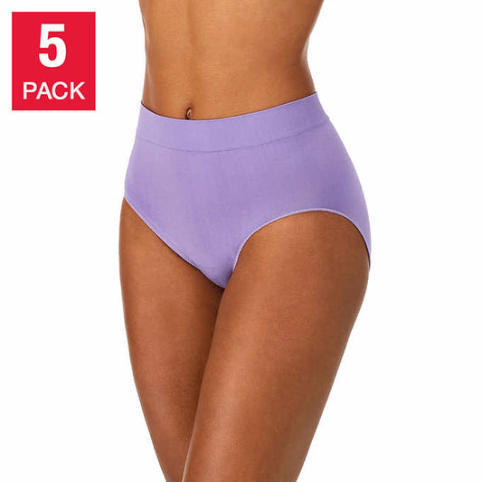 Carole Hochman Women's Size Large, Seamless Briefs Panties, 5-Pack, Multi-color