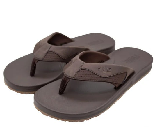 Flojos Men's Size 10 Flip Flops Thongs Sandals, Brown, Grade A