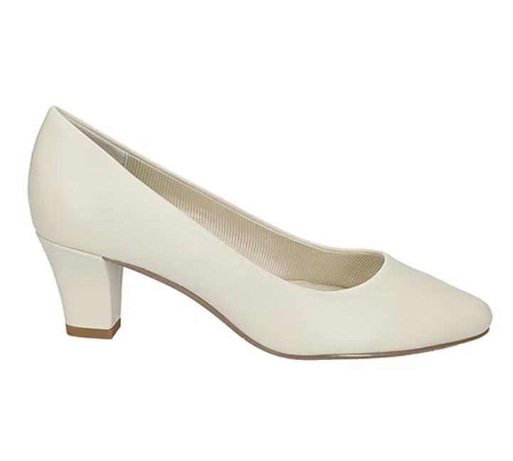 Easy Street Women's Size 9.5 M, Ballari Low Block Heel Pumps Dress Shoes, Bone