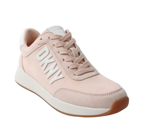 DKNY Ladies' Size 8 Lace Up Sneakers Shoes, Pink (Blush)