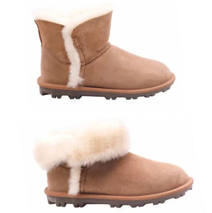 Kirkland Signature Womens Size 8, Short Shearling Boot, Chestnut NEW SHIPS WITHOUT BOX