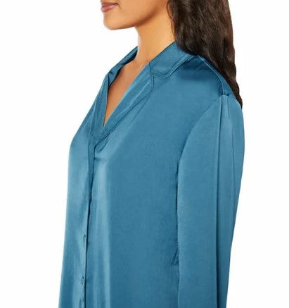 Banana Republic Ladies' Size XS (0) 2-piece Satin Pajama Set, Blue