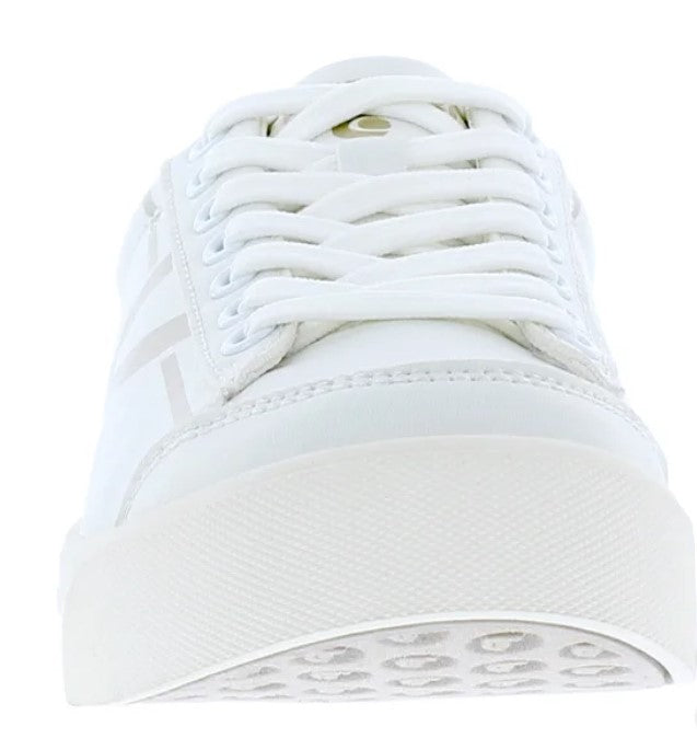Tretorn Ladies' Size 8.5, Hopper Lace-Up Sneakers Shoes, White & Grey, Grade A