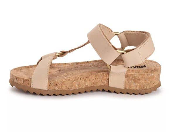 MUK LUKS Women's Size 7, Piper Hook and Loop Comfort Sandals, Khaki