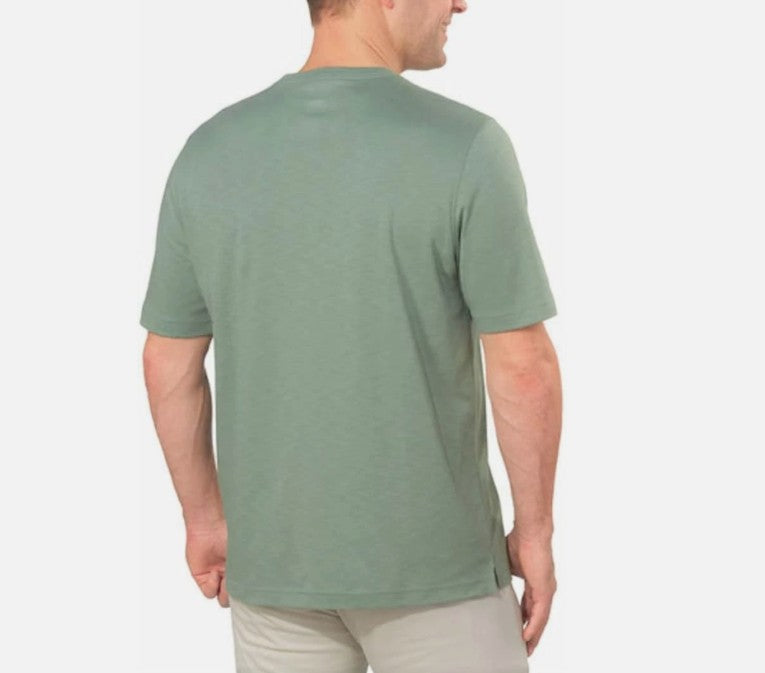 Kirkland Signature Men's Size Small, Short Sleeve Pima Cotton Slub Tee, Green