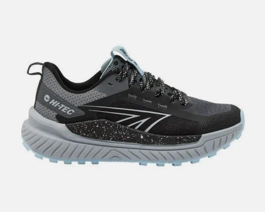 Hi-Tec Women's Size 7.5, Lace-up Trail Shoes Sneakers, Black/Microchip, Grade B