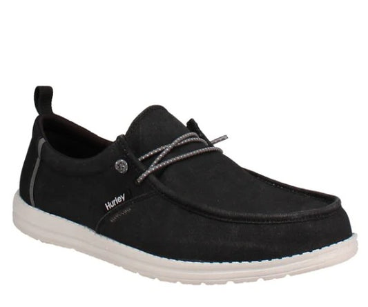 Hurley Men's Size 9, Lightweight Canvas Casual Shoes, Black, New (NO BOX)