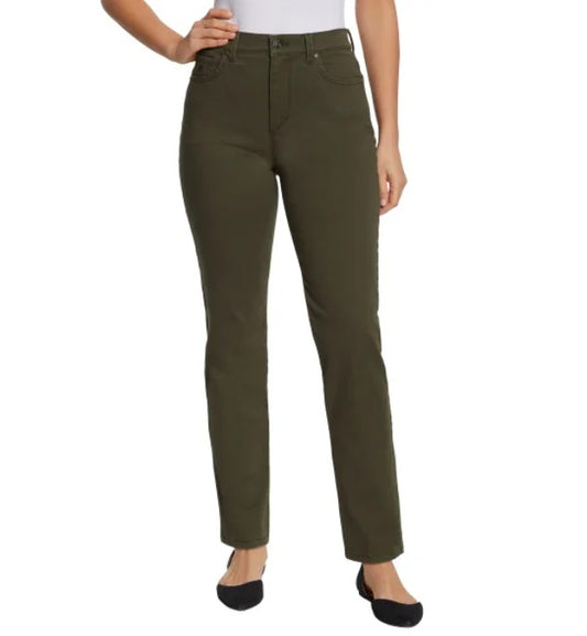 Gloria Vanderbilt Women's Size 4 Short Amanda Stretch Denim Jean, Green