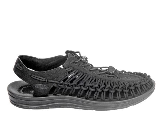 KEEN Men's Size 12, Uneek Traction Sandals Bungee Cinch, Black, New in Box