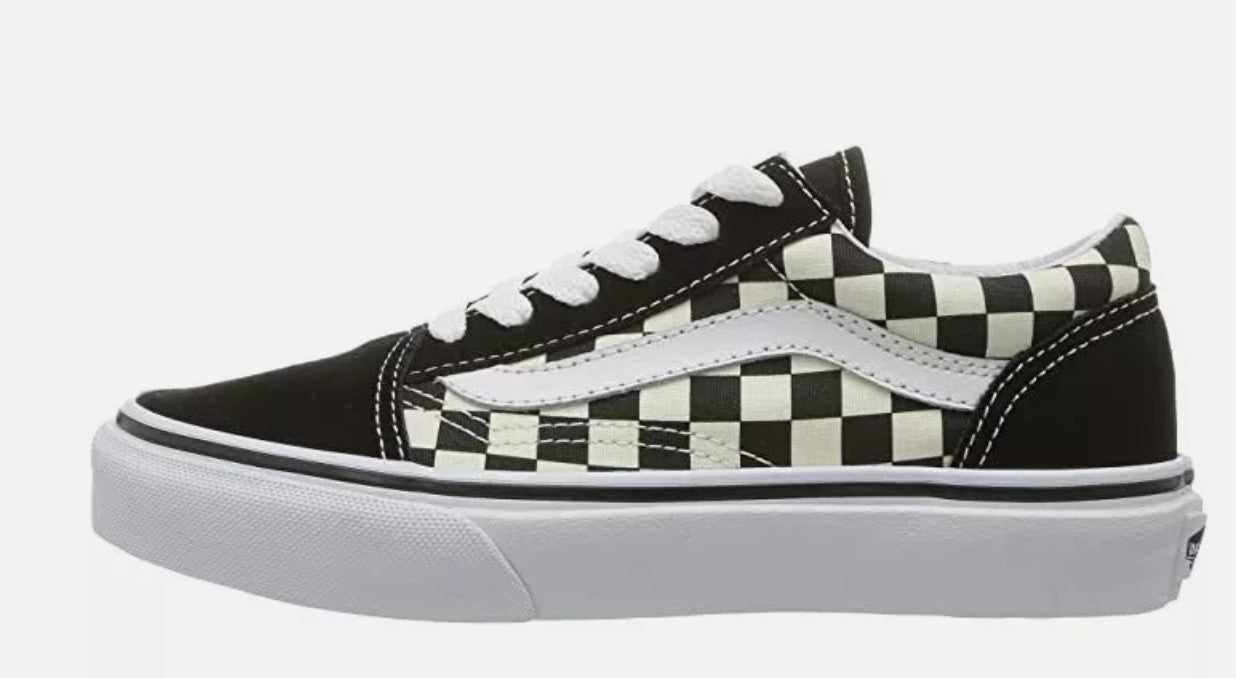 Vans Old Skool Size Men's 6 / Ladies' 7.5 Lace-up Shoes, Black/White Check, New in Box