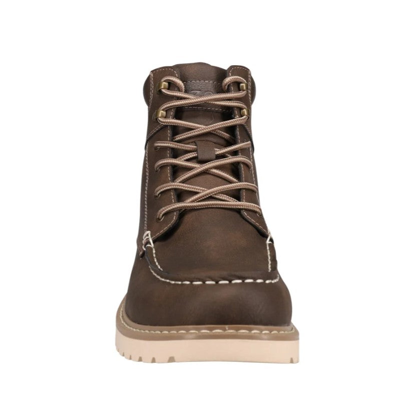 Izod Men's Size 9, Miles Memory Foam Lace Up Boots, Brown