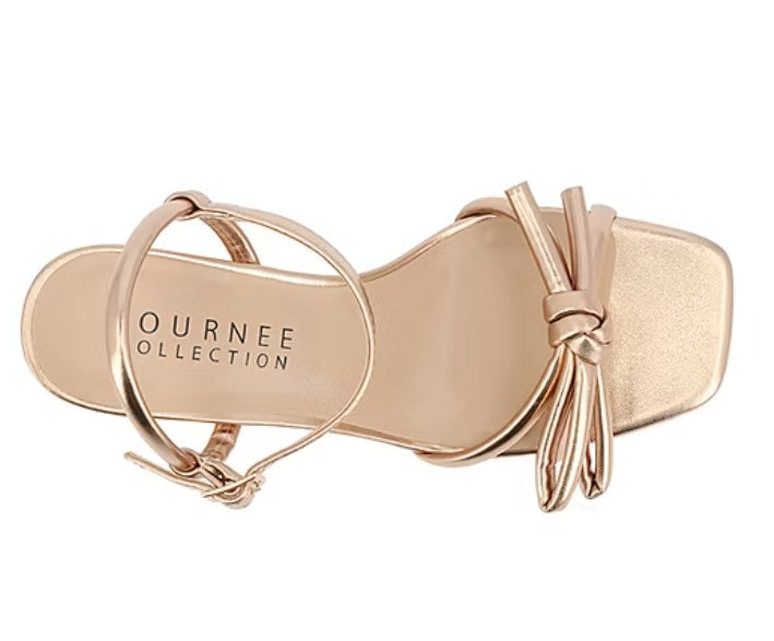 Journee Collection Women's Size 9, Meryl Heeled Dress Sandals, Champagne