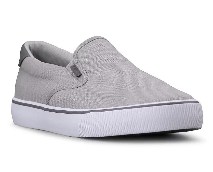 Lugz Men's Size 8.5 Wide, Clipper Slip-On Canvas Sneakers Shoes, Gray - White