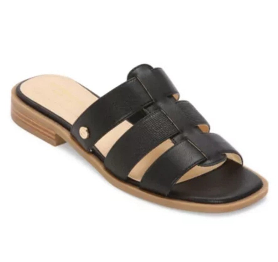 Liz Claiborne Women's Size 9, Meridian Flat Slip on Sandals, Black