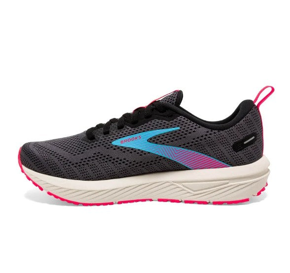 Brooks Women's Size 8 Revel 6 Athletic Shoes, Gray (Black/Ebony/Bluefish)
