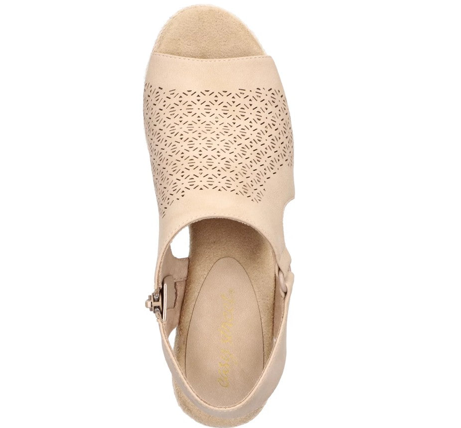 Easy Street Women's Size 8 M, Serena Zip Espadrille Wedge Sandals, Sand