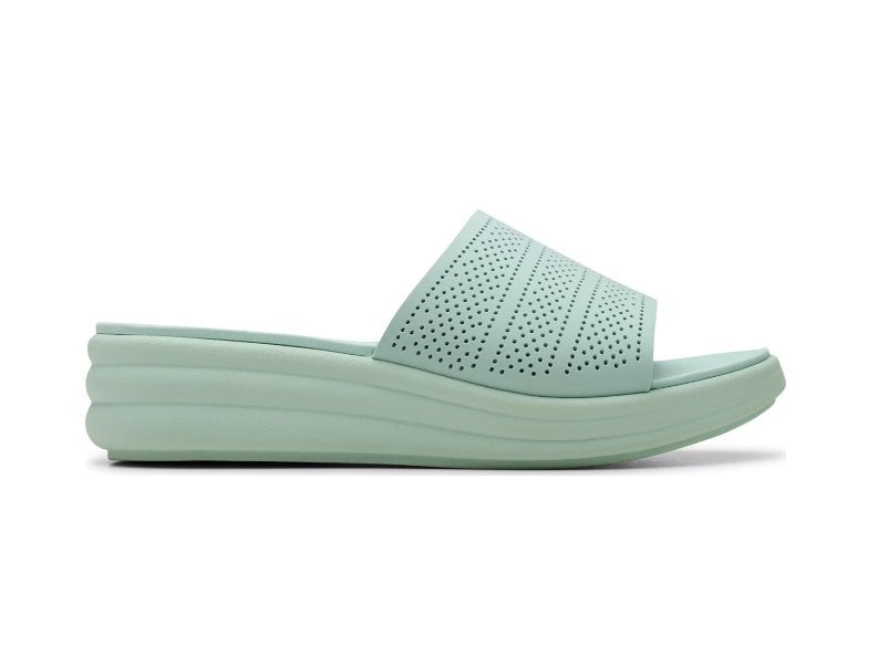 Clarks Cloudsteppers Women's Size 7, Drift Twist Slip-On Sandals, Mint, Grade A