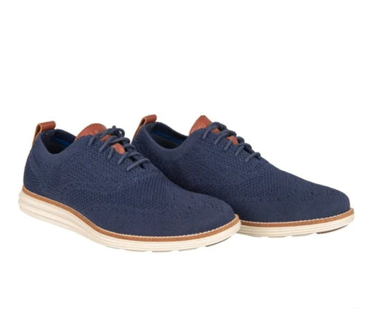Cole Haan Men's Size 12 Original Grand Stitchlite Wingtip Oxford Shoe, Navy