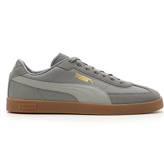 PUMA Club II Era Men's Size 8, Shoes Sneakers Faux Suede, Gray/Gold (NO BOX)