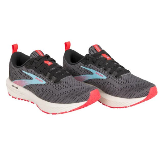 Brooks Women's Size 8 Revel 6 Athletic Shoes, Gray (Black/Ebony/Bluefish)