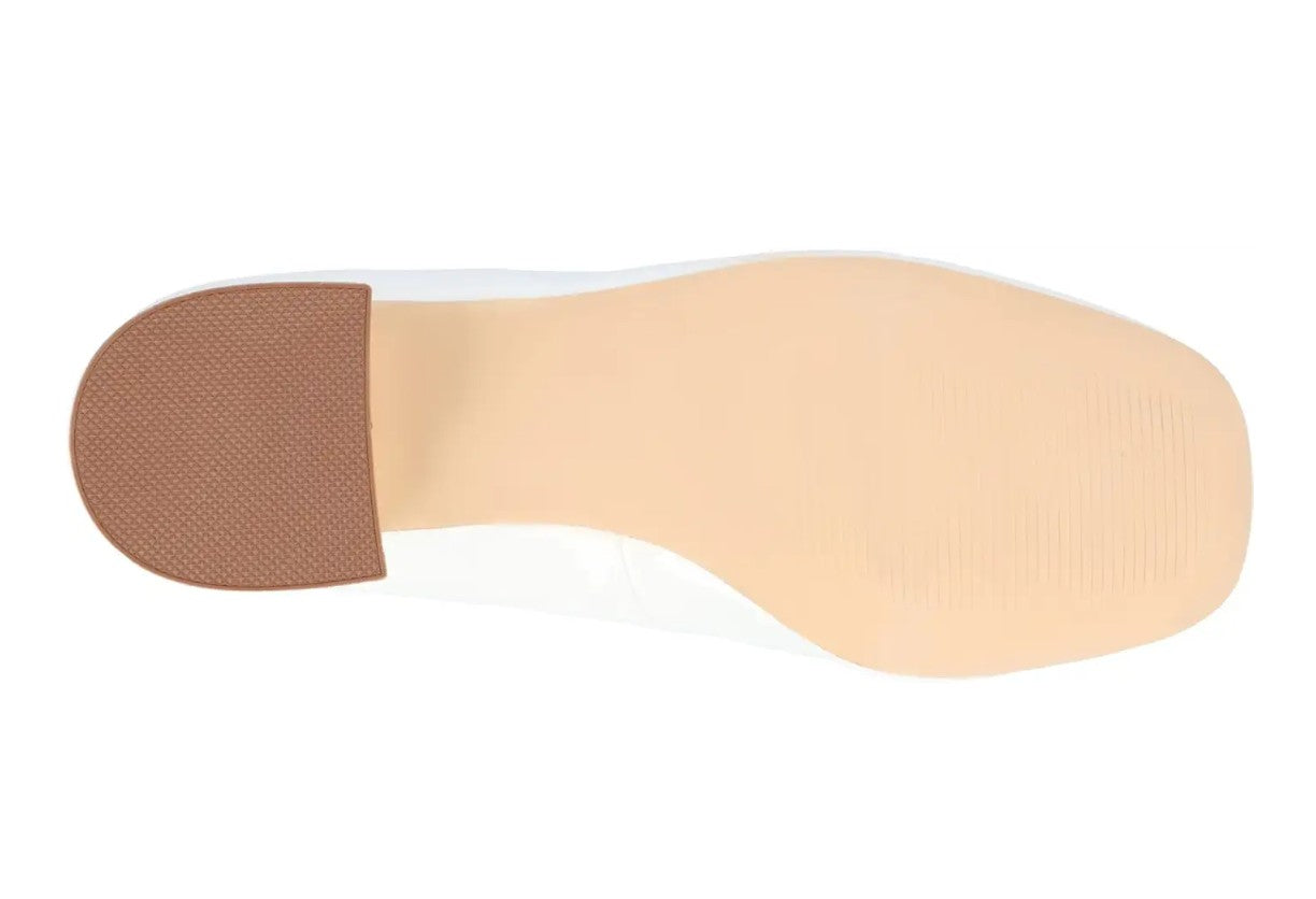 Journee Women's Size 7 M, Okenna Mary Jane Block Heel Pumps, White