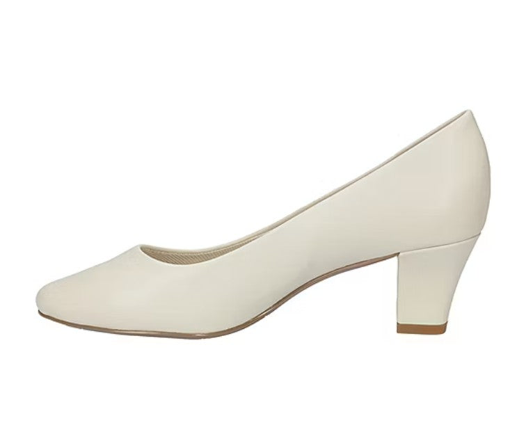 Easy Street Women's Size 9.5 M, Ballari Low Block Heel Pumps Dress Shoes, Bone