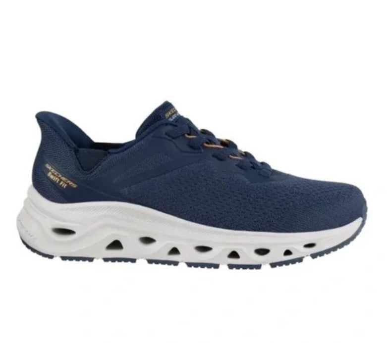 Skechers Men Size 10, Hands Free Swift Fit SlipOn Sneaker Shoes, Navy, Grade A