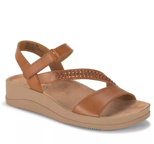 Baretraps Women Size 8 M, Frolick Asymmetrical Wedge Sandals, Dark Caramel Brown