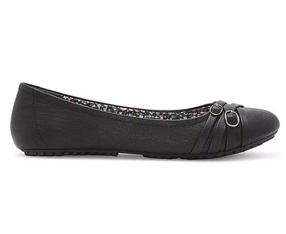 Pop Women's Size 7 M, Nelly Casual Ballet Flats, Black, Buckle Accents (NO BOX)