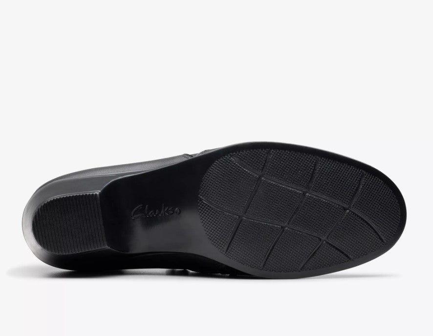 Clarks Women Size 8, Emily 2 Reyna Ankle Booties, Black Leather, New (NO BOX)