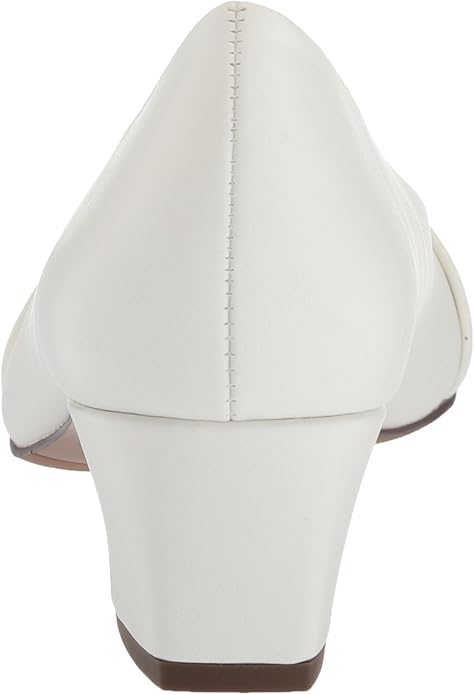 Easy Street Women's Size 8 M, Eloise Faux Leather Dressy Block Heel Pumps, White