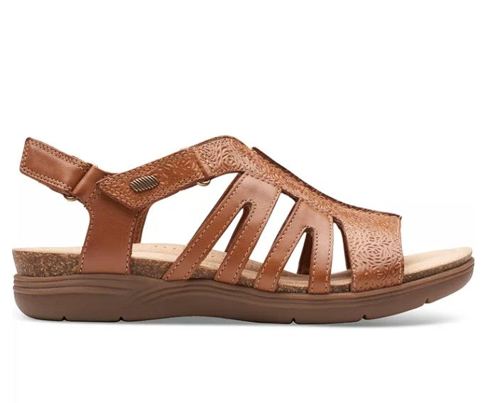 Clarks Women's Size 9 M, April Belle Strappy Sandals, Tan Leather (NO BOX)