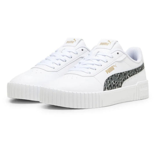 Puma Carina 2.0, Kid's Size 13 C, Animal Update, White-Mineral Gray