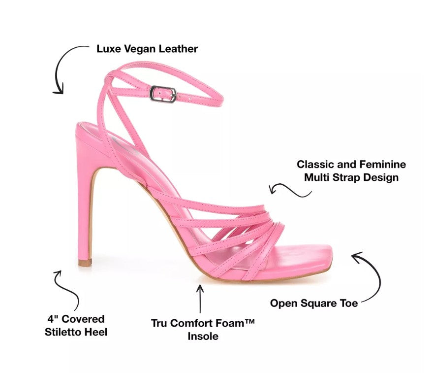Journee Collection Women's Size 9.5, Louella High Heel Dress Sandals, Pink