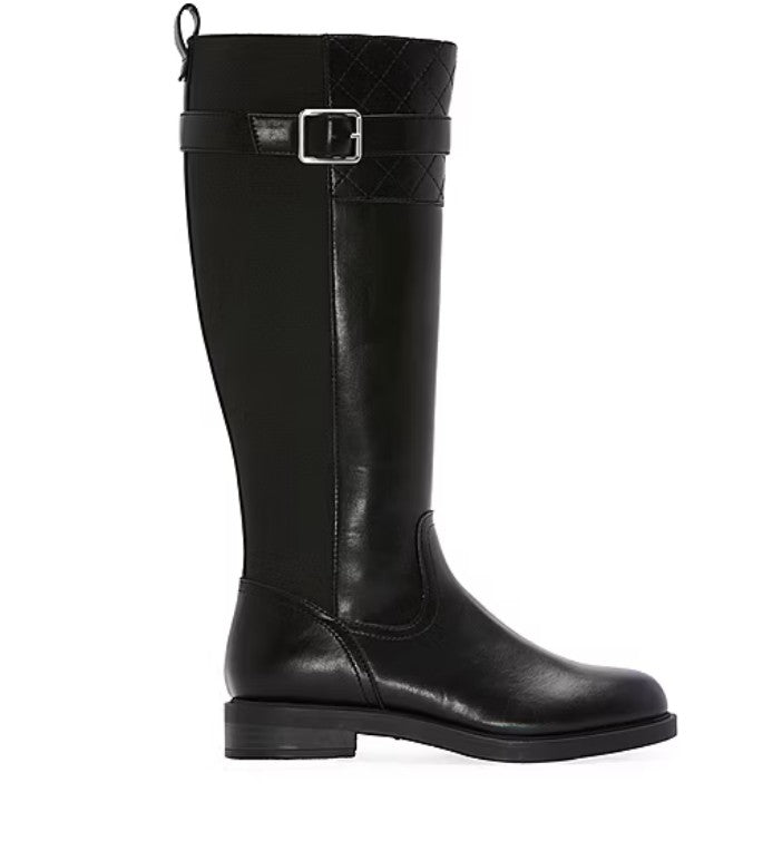 St. John's Bay Women's Size 6 Wide, Winterwood Riding Boots, Black Faux Leather