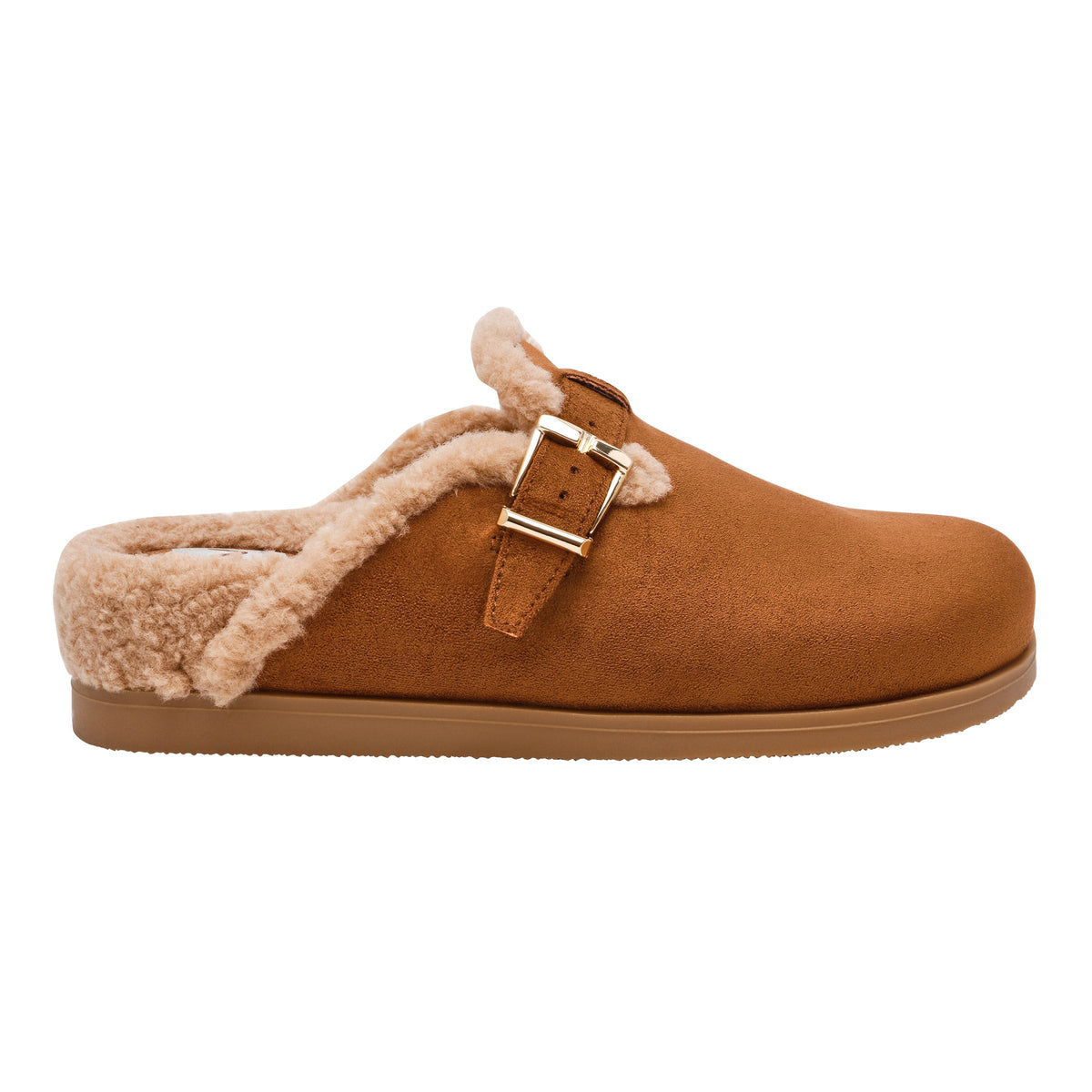 Dolce Vita Women's Size 7, Faux Suede Clogs Cozy Slides, Cognac Brown