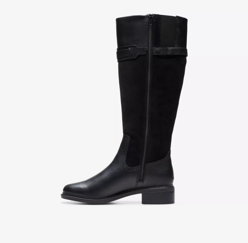 Clarks Maye Carly Women's Size 7 M, Tall Riding Boots, Black Leather