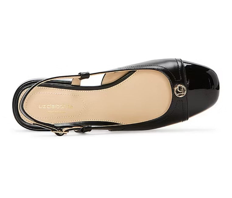 Liz Claiborne Pamprick Women's Size 6.5 Wide, Slingback Ballet Flats, Black