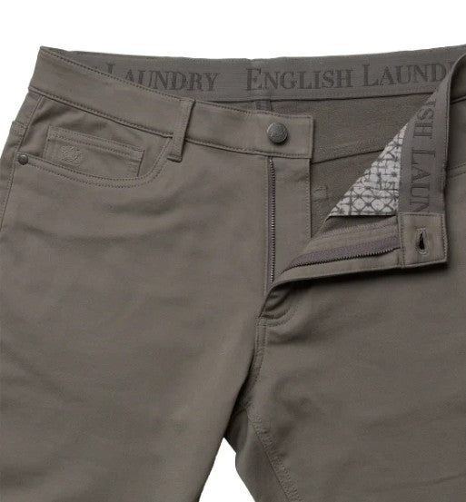 English Laundry Men's Size 40 x 32 4-Way Stretch Straight Fit Pants, Tan