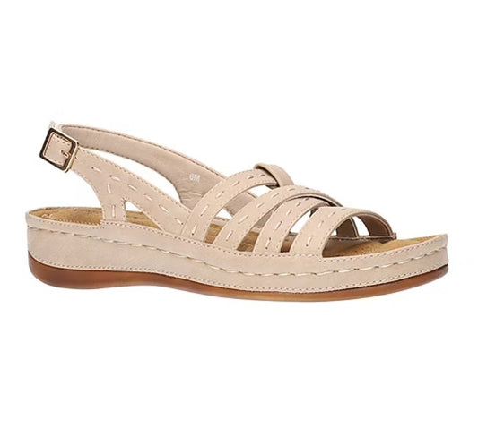 Easy Street Women Size 8.5 Wide, Kehlani Slingback Comfort Sandals, Tan