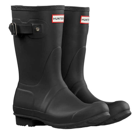 Hunter Ladies' Size 7, Original Short Rain Boots, Black, Grade A