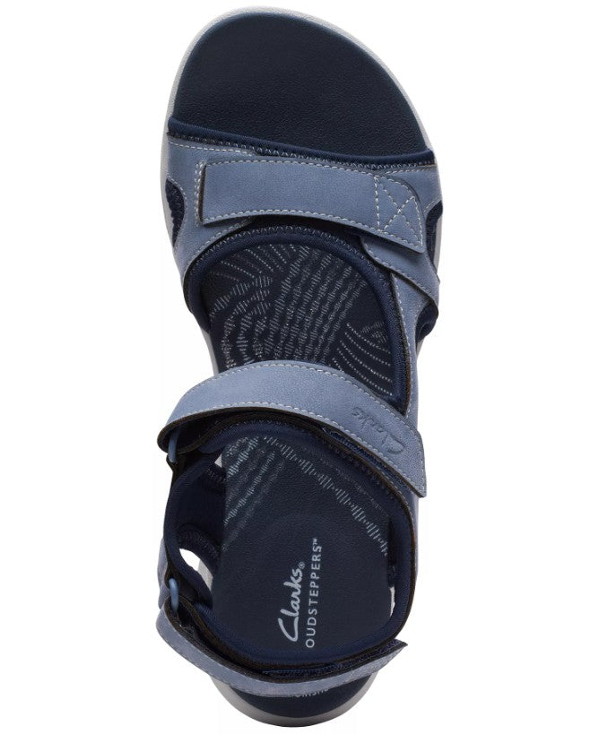 Clarks Womens Size 8.5, Cloudsteppers Mira Bay Strappy Sport Sandals, Denim Blue