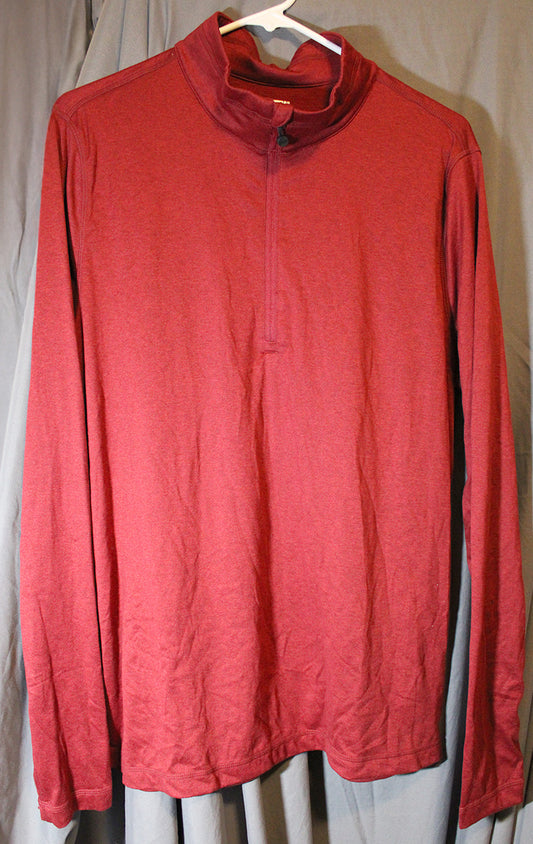 32 Degrees Heat Men's Size Medium Qtr Zip Long Sleeve Shirt, Red, New w/o Tags