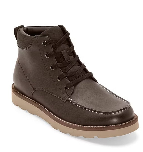 mutual weave Mens Size 8.5, Drew Moc Toe Lace Up Ankle Boots, Saddle (Brown)