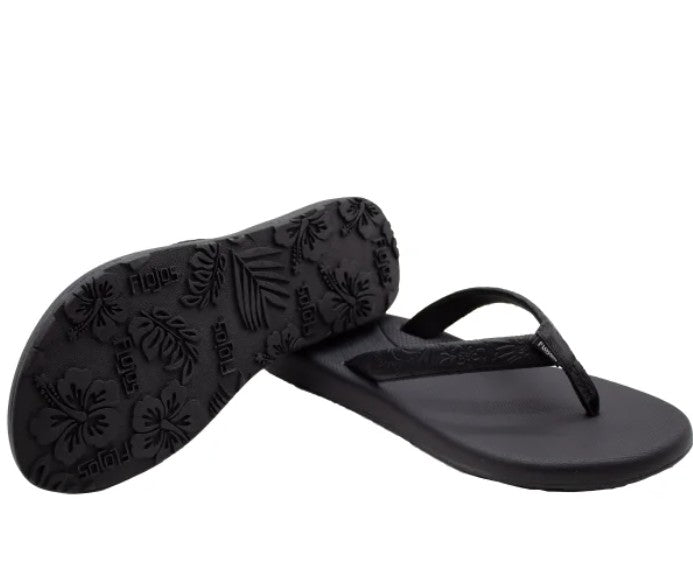 Flojos Women's Size 6 Flip Flops Sandals, Black Artisan, Grade A