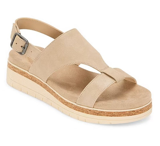 St. John's Bay Women's Size 10 M, Stanvick Slingback Flat Sandals, Sand, Grade A