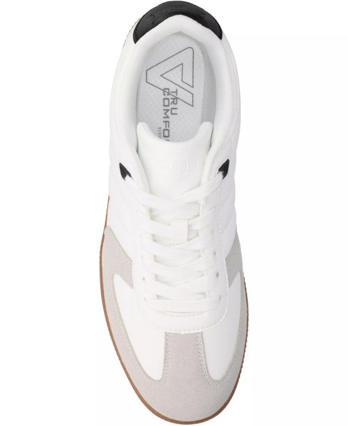 Vance Co Pele Men's Size 9, Tru Comfort Low Top Flexible Court Sneakers, White