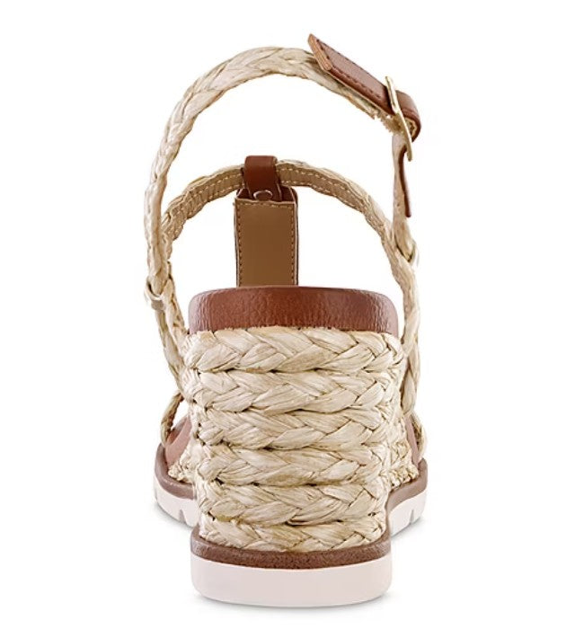 Mia Amore Women's Size 8, Tyrah Raffia Wedge Heel Sandals, Natural