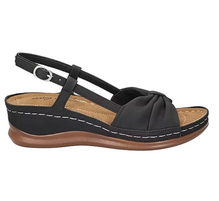 Easy Street Women's Size 7 Wide, Jupiter Strap Slingback Sandals, Black