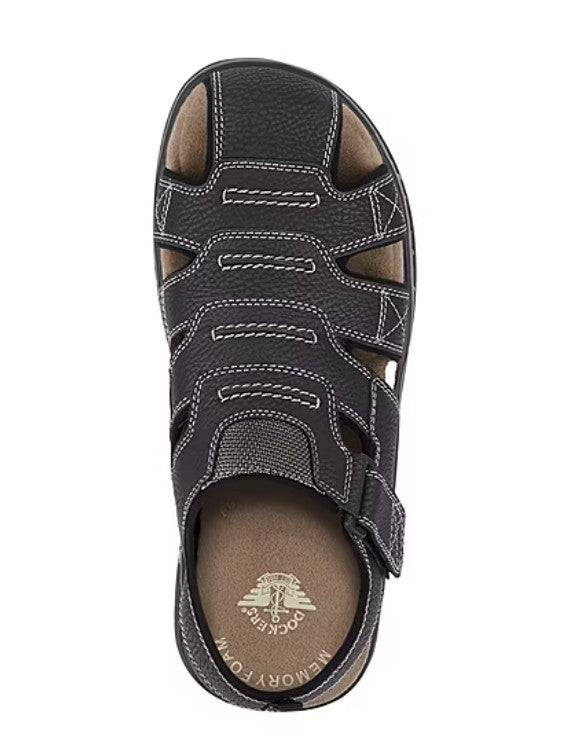 Dockers Men's Size 9 W, Searose Strap Fisherman Sandals, Black